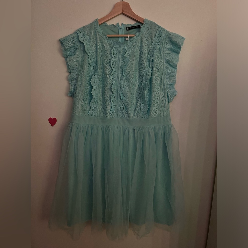 Baby Blue Lace and Tulle Dress